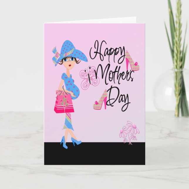 Happy Mothers Day Pregnant Mum Card (Front)