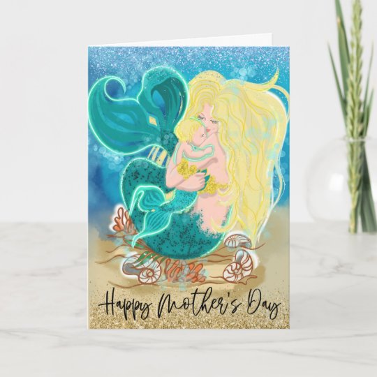 happy-mother-s-day-pretty-mermaid-child-glitter-card-zazzle