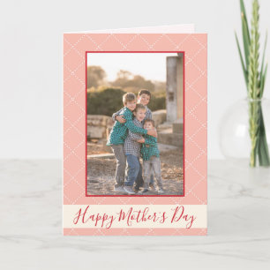 Happy Mothers Day Pretty Pink Design with Photo Card