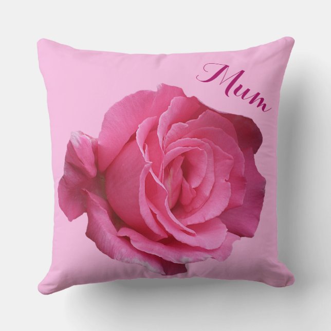 Happy Mother's day pretty pink rose floral love Cushion (Back)