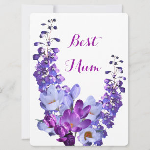 Happy Mother's Day pretty purple crocus floral fun Holiday Card