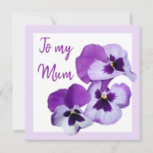 Happy Mother's Day pretty purple pansy floral