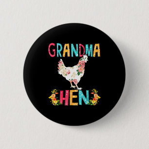 Happy mother's day proud grandma floral chicken he 6 cm round badge