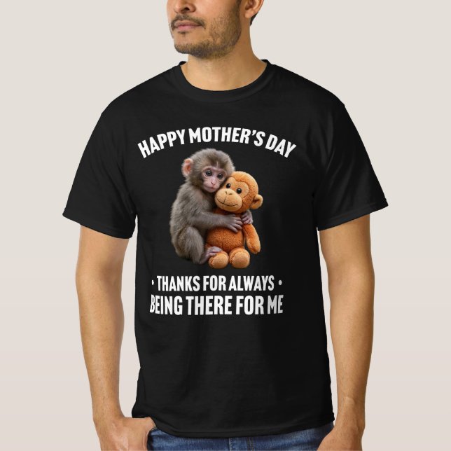 Happy Mother's Day Punch the Monkey Cute Monkey  T-Shirt (Front)
