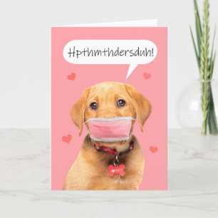 Happy Mother's Day Puppy in Covid Face Mask Holiday Card