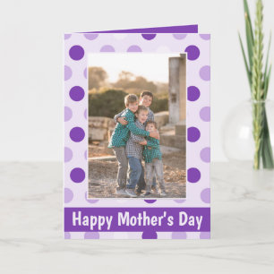 Happy Mother's Day Purple and Lavender Polka Dots Card
