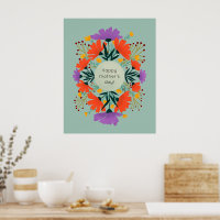 Happy mother's day purple and orange floral