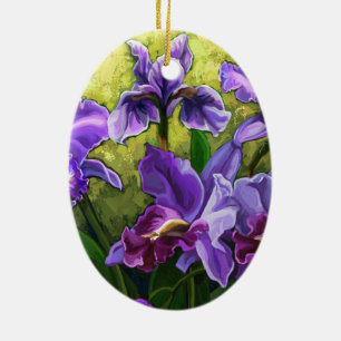 Happy Mother's Day purple flowers Ceramic Tree Decoration