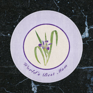 Happy Mother's Day Purple Irises World's Best Mum Cutting Board