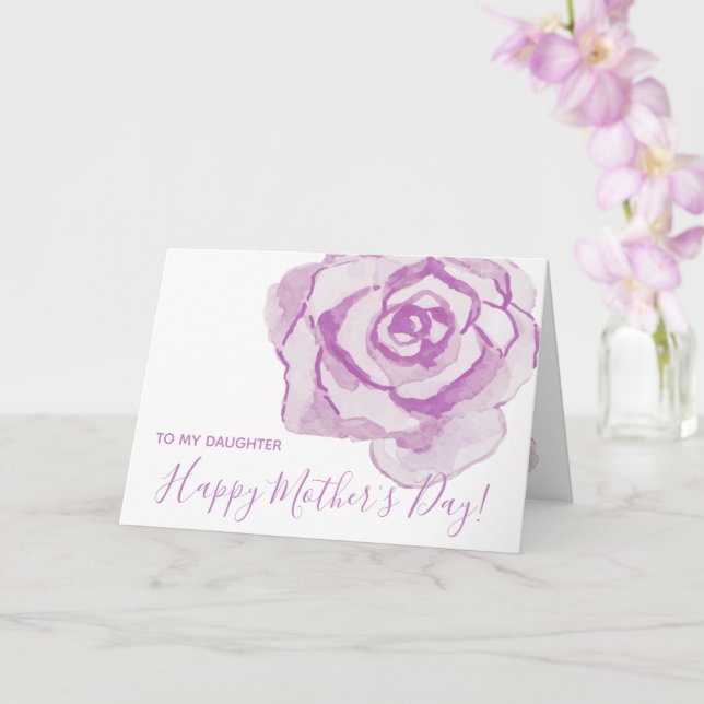 Happy Mother's Day! | Purple Watercolor Rose Card (Orchid)