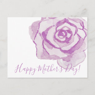 Happy Mother's Day!   Purple Watercolor Rose Postcard