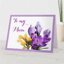 Happy Mother's Day purple yellow crocus floral fun