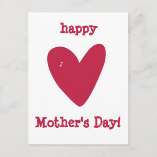 Happy Mother's Day!! Raspberry Pink Heart Postcard