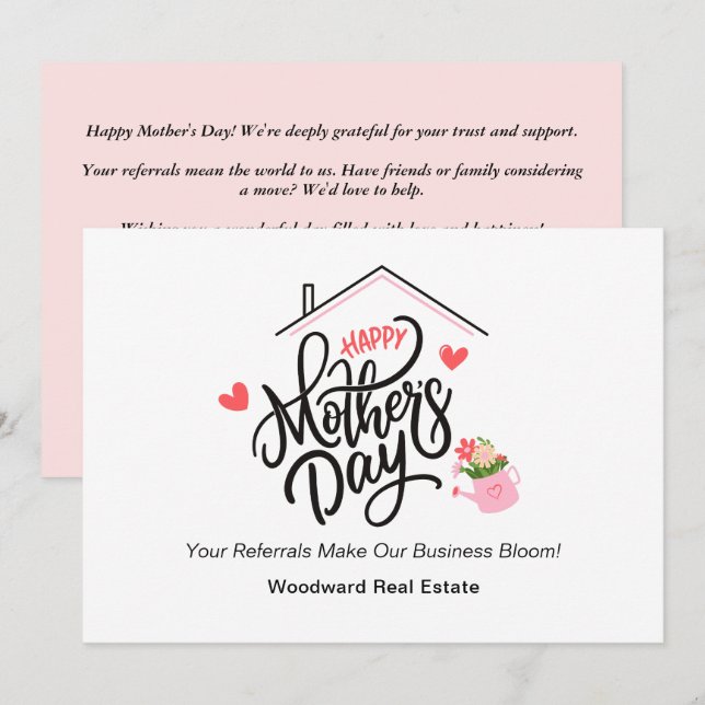 Happy Mother's Day | Realtor Business Bloom Sweet  Holiday Card (Front/Back)