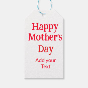 Happy mother's day red add text simple minimal mom gift tags