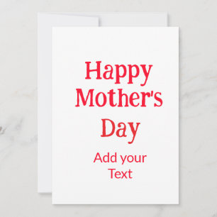 Happy mother's day red add text simple minimal mum invitation