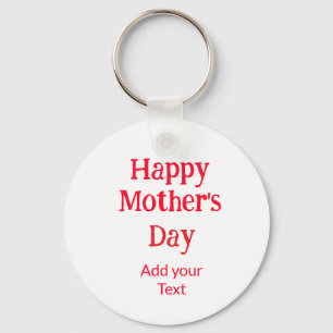 Happy mother's day red add text simple minimal mum key ring