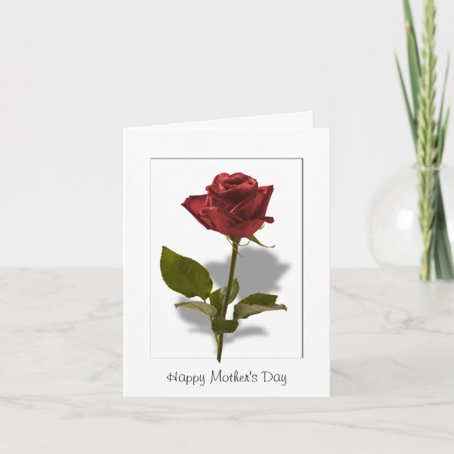 Happy Mother's Day - Red Rose Card (Front)
