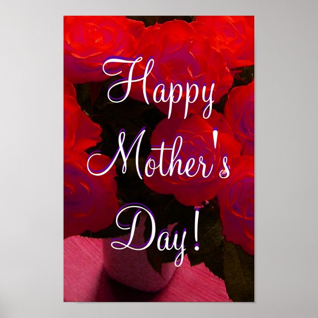 Happy Mother's Day Red Roses Poster (Front)