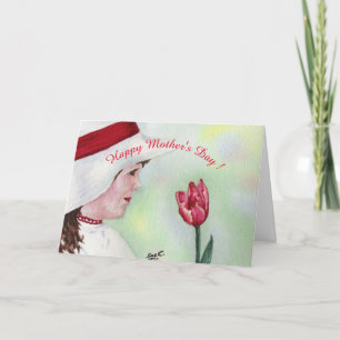 HAPPY MOTHER'S DAY RED TULIP CARD
