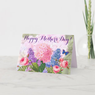 Happy Mother's Day Redoute Flowers Greeting Card