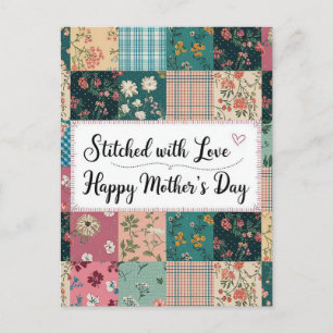 Happy Mother's Day - Retro Cute Quilt Pattern Postcard