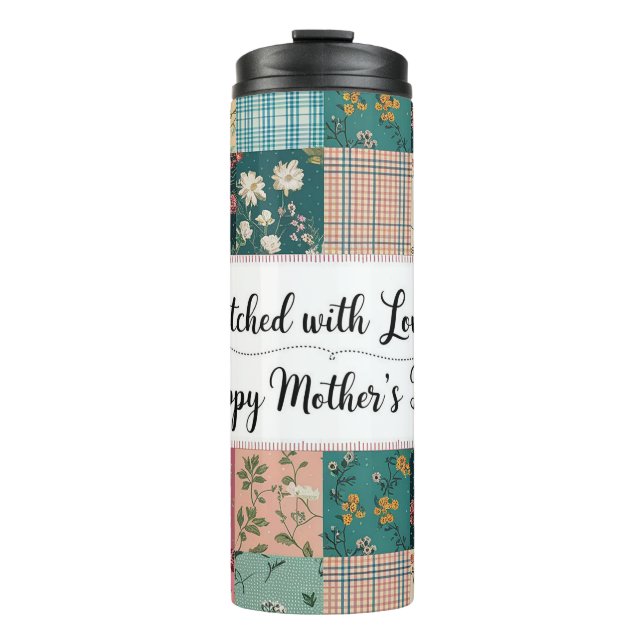 Happy Mother's Day - Retro Cute Quilt Pattern Thermal Tumbler (Front)