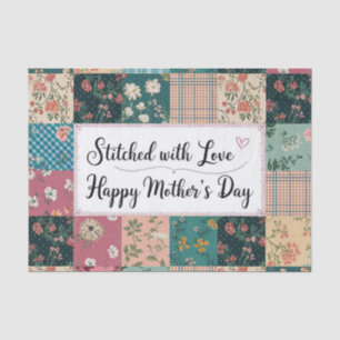 Happy Mother's Day - Retro Cute Quilt Pattern Tissue Paper