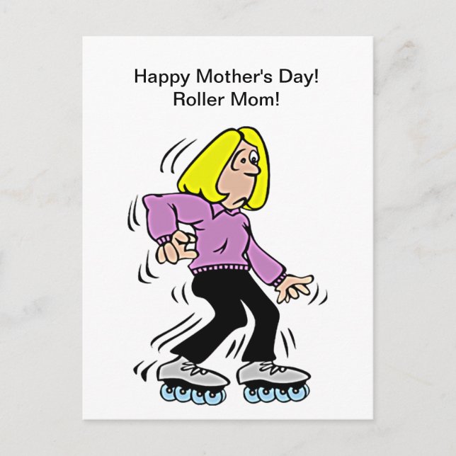 Happy Mother's Day Roller Mum Postcard (Front)
