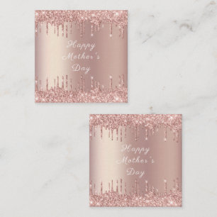 Happy Mother's Day - Rose Gold Blush Glitter Drips Card
