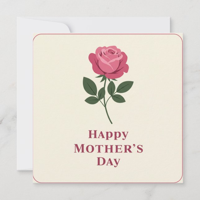 Happy Mother's Day Rose Greeting Card (Front)