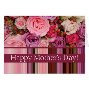 Happy mother's Day Roses & stripes Mother's Day
