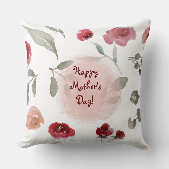 HAPPY MOTHER'S DAY(ROSES) THROW PILLOW (Front)