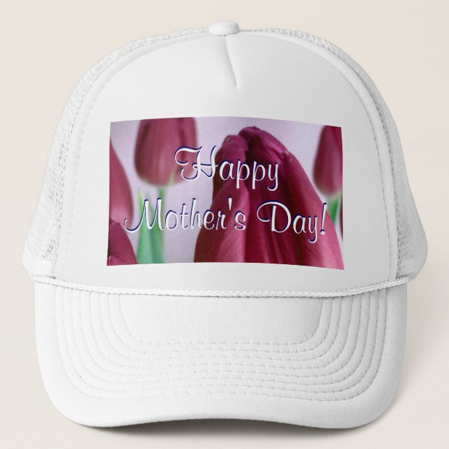 Happy Mother's Day Rosey Tulips Trucker Hat (Front)