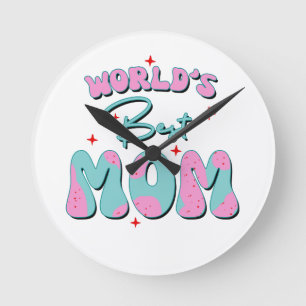 Happy Mothers Day Round Clock