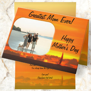 Happy Mother's Day Sailboat Sunset 1300 Card
