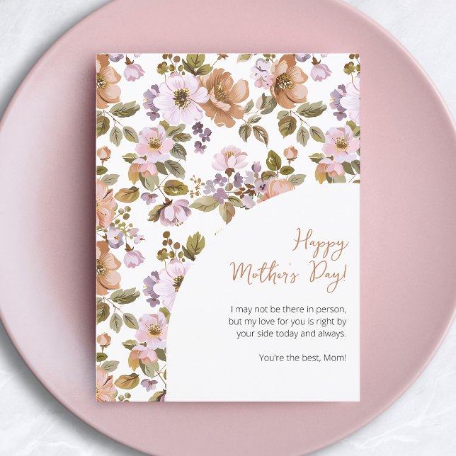 Happy Mother's Day Script Cute Floral Best Mum Holiday Postcard (Happy Mother's Day Script Cute Floral Best Mom Holiday Postcard)