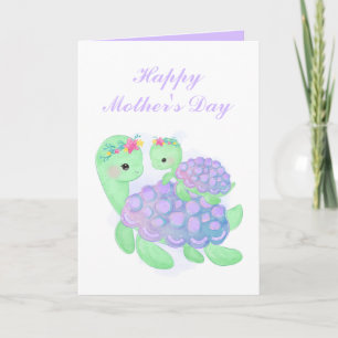 Happy Mother's Day sea turtles add text Note Card