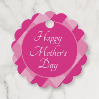 Happy Mother's Day Shades of Pink Stripes Simple Favour Tags