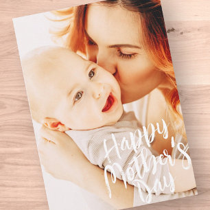 Happy Mother's Day Simple Modern Custom Photo Holiday Card