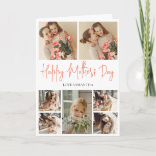 Happy Mothers Day   Simple Modern Script 7 Photo  Card