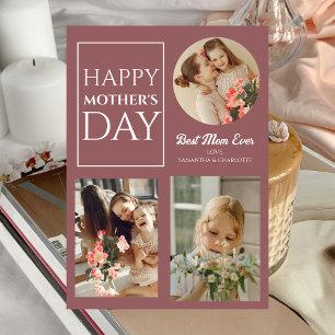 Happy Mothers Day   Simple Modern Script Photo Card