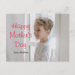 Happy Mother's day simple sweet kid photo Holiday Postcard