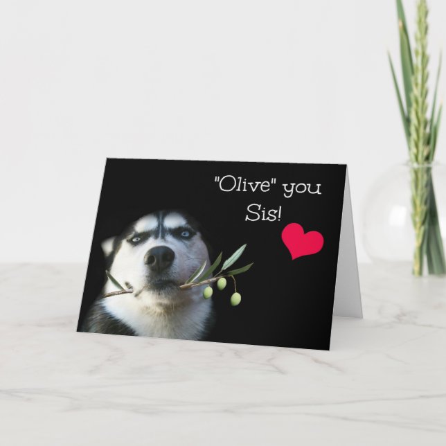 Happy Mother's Day Sister Cute Funny Husky Love Card (Front)