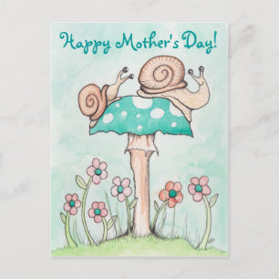 Happy Mother's Day Snails Postcard