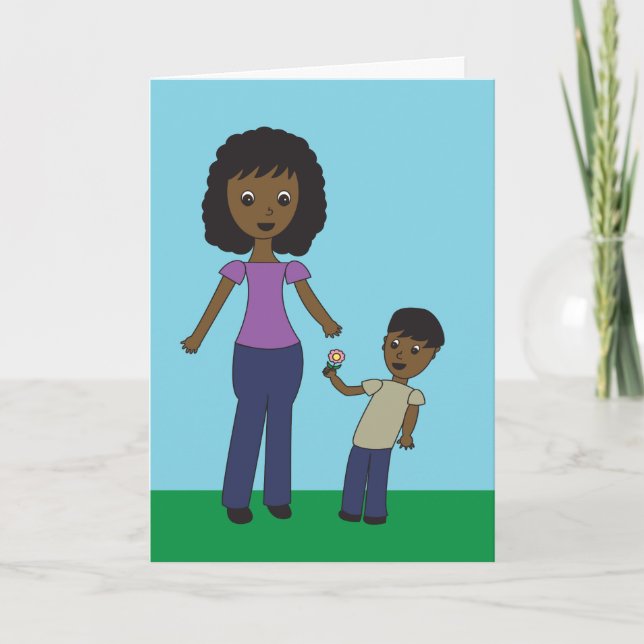 Happy Mothers Day Son African American Personalise Card (Front)