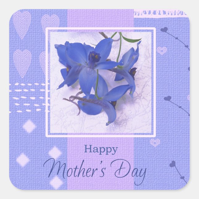 Happy Mother's Day Spring Flowers  Square Sticker (Front)
