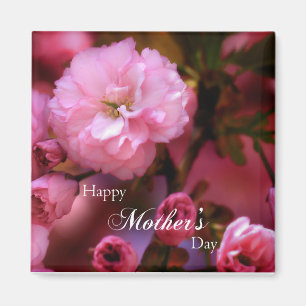 Happy Mothers Day Spring Pink Cherry Blossoms Magnet