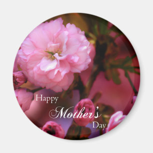 Happy Mothers Day Spring Pink Cherry Blossoms Magnet