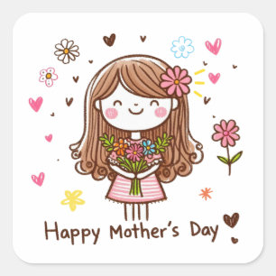 Happy Mother's Day Square Sticker